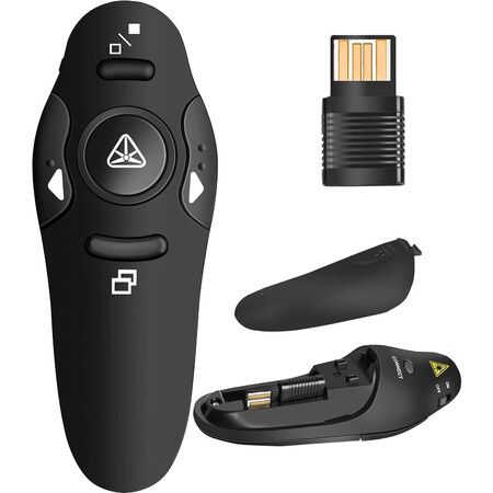 Presentation Clicker Wireless Presenter Remote Clicker for PowerPoint Presentation Remote,RF 2.4GHz USB Presentation Clicker PPT PowerPoint Clicker for Mac,Keynote,Computer,Laptop (Red Light)