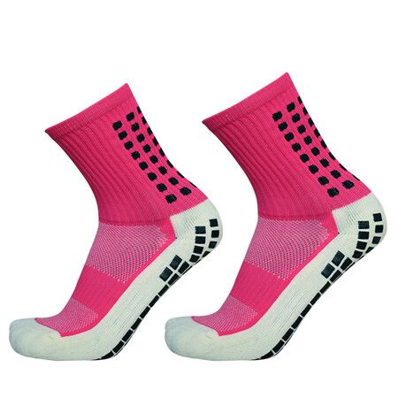 New 2023 Professional Anti Slip Men Football Socks Riding Cycling Sport Socks Nylon Breathable Running Socks Color Pink