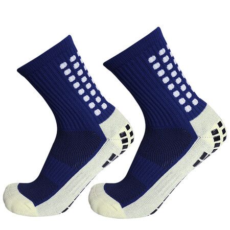 New 2023 Professional Anti Slip Men Football Socks Riding Cycling Sport Socks Nylon Breathable Running Socks Color Deep Blue