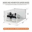 12Pcs Shoe Box Storage Case Clear Boxes Sneaker Display Plastic Extra Large Stackable Container Unit Transparent Organizer