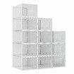 12Pcs Shoe Box Storage Case Clear Boxes Sneaker Display Plastic Extra Large Stackable Container Unit Transparent Organizer