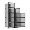 12PCS Shoe Storage Box Sneaker Display Case Plastic Clear Boxes Stackable Organizer Transparent Container Unit Extra Large