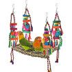 Bird Toys, Bird Foraging Wall Toy,Edible Seagrass Woven Climbing Hammock Swing Mat with Colorful Chewing Toys,Suitable for Lovebirds,Finch,Parakeets,Budgerigars,Conure,Cockatiel