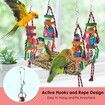 Bird Toys, Bird Foraging Wall Toy,Edible Seagrass Woven Climbing Hammock Swing Mat with Colorful Chewing Toys,Suitable for Lovebirds,Finch,Parakeets,Budgerigars,Conure,Cockatiel