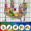 Bird Toys, Bird Foraging Wall Toy,Edible Seagrass Woven Climbing Hammock Swing Mat with Colorful Chewing Toys,Suitable for Lovebirds,Finch,Parakeets,Budgerigars,Conure,Cockatiel