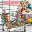 Bird Toys, Bird Foraging Wall Toy,Edible Seagrass Woven Climbing Hammock Swing Mat with Colorful Chewing Toys,Suitable for Lovebirds,Finch,Parakeets,Budgerigars,Conure,Cockatiel