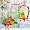 Swing Hanging Standing Chewing Toy Hammock Climbing Ladder,Cage Colorful Toys Suitable for Budgerigar,Parakeet,Conure,Cockatiel,Mynah,Love Birds,Finches