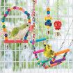 Swing Hanging Standing Chewing Toy Hammock Climbing Ladder,Cage Colorful Toys Suitable for Budgerigar,Parakeet,Conure,Cockatiel,Mynah,Love Birds,Finches