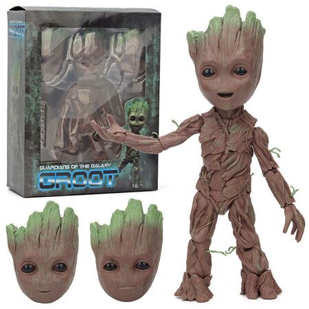 The Avengers Disney Groot Little Tree Man Anime Movie Character Modeling Figure 26 CM