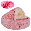 Cat Bed Winter Warm Shell Semi Enclosed Cat Litter Pet Cat Bed Puppy Cat Soft Self-Warming Plush Bed for Pets (50cm, Pink)