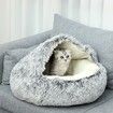 Cat Bed Winter Warm Shell Semi Enclosed Cat Litter Pet Cat Bed Puppy Cat Soft Self-Warming Plush Bed for Pets (70cm, Green)