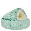 Cat Bed Winter Warm Shell Semi Enclosed Cat Litter Pet Cat Bed Puppy Cat Soft Self-Warming Plush Bed for Pets (70cm, Green)