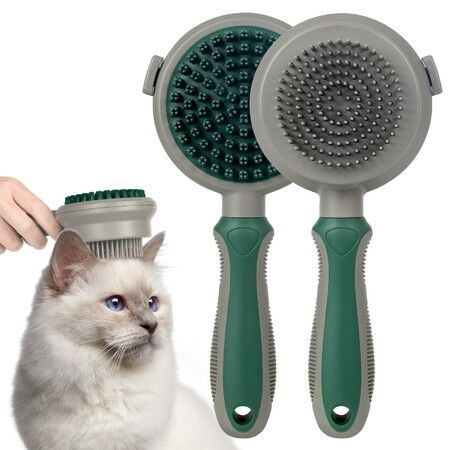 Cat Dog Slicker Brush for Shedding, 2 in 1 Double Side Deshedding Brush with Pin Bath Massage for Indoor Cats, Grooming Brush for Long Short Haired