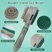 Cat Dog Slicker Brush for Shedding, 2 in 1 Double Side Deshedding Brush with Pin Bath Massage for Indoor Cats, Grooming Brush for Long Short Haired