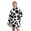 Wearable Blanket Hoodie for Kids Girls Boy 4-12YR Cute Animal Oversized Cold-proof clothing Super Soft Comfortable Warm Flannel with Pockets Cow