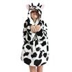 Wearable Blanket Hoodie for Kids Girls Boy 4-12YR Cute Animal Oversized Cold-proof clothing Super Soft Comfortable Warm Flannel with Pockets Cow