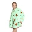 Wearable Blanket Hoodie for Kids Girls Boy 4-12YR Cute Animal Oversized Cold-proof clothing Super Soft Comfortable Warm Flannel with Pockets Avocado