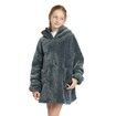 Wearable Blanket Hoodie for Kids Girls Boy 4-12YR Cute Animal Oversized Cold-proof clothing Super Soft Comfortable Warm Flannel with Pockets Husky