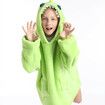 Wearable Blanket Hoodie for Kids Girls Boy 4-12YR Cute Animal Oversized Cold-proof clothing Super Soft Comfortable Warm Flannel with Pockets Dragon