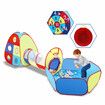 Kids Teepee Tent Pop Up 3 In 1 Playhouse Ball Pit Crawl Tunnel Basketball Hoop Indoor Playground Dollhouse Activity Centre