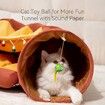 Cat Tunnel for Indoor Cats Tube with Collapsible Washable Cat Bed,Premium Cat Toy for Small Medium Large Cat-Red