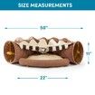 Cat Tunnel for Indoor Cats Tube with Collapsible Washable Cat Bed,Premium Cat Toy for Small Medium Large Cat-Brown