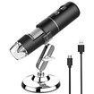 Wireless Digital Microscope Handheld USB HD Inspection Camera 50x-1000x Magnification with Stand Compatible with iPhone,iPad,Samsung Galaxy,Android,Mac,Windows Computer