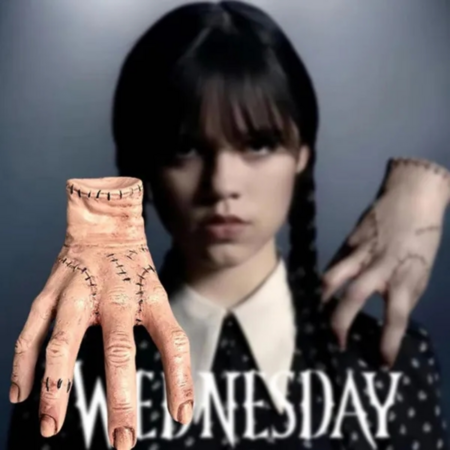 2024 New Horror Wednesday Thing Hand Toy From Addams Family Figurine Home Decor Desktop Craft Holiday Party Costume Prop