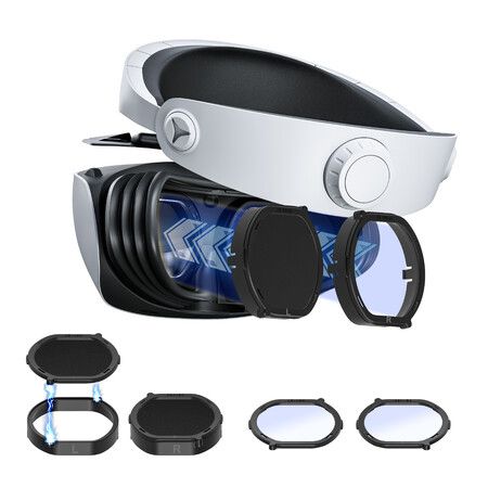 Ps Vr2 Glasses Anti-Scratch Ring Lens Protective Cover Set Anti-Scratch Eye Protection Anti-Blue Light Vr Accessories With Cleaning Cloth Dustproof Sweatproof Easy To Install