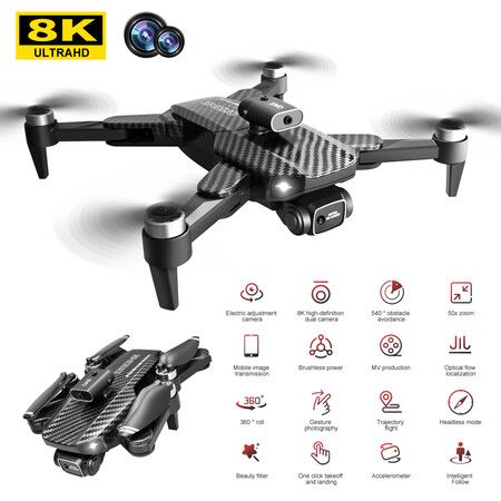 2.4g Wifi FPV With 8K Hd Camera 18mins Flight Time Brushless Foldable Rc Drone Quadcopter Rtf for Kids Gifts