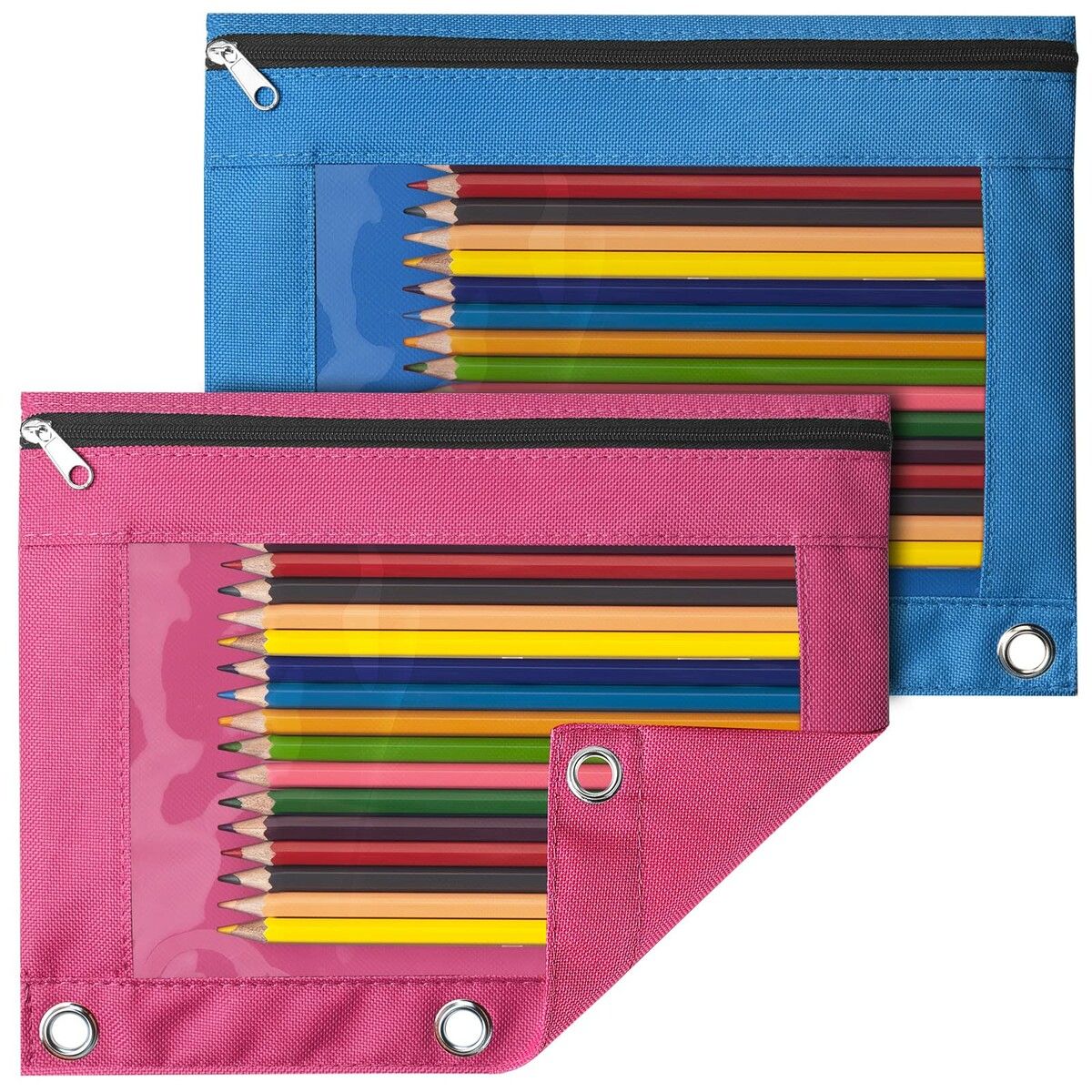 KJIZMO Cheshire Cat Texture Pencil Pouch For 3 Ring Binder...