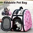 Foldable Pet Dog Carrier Cage Collapsible Travel Kennel Outdoor Shoulder Bag for Puppy Dog Cat (M,Beige)