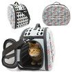 Foldable Pet Dog Carrier Cage Collapsible Travel Kennel Outdoor Shoulder Bag for Puppy Dog Cat (M,Grey)