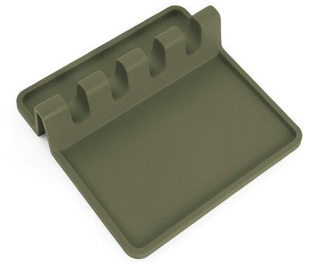 Silicone Utensil Rest with Drip Pad for Multiple Utensils, Heat-Resistant, Spoon Rest And Holder for Stove Top, Kitchen Utensil Holder Color Green