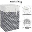 Laundry Basket Hamper Large Collapsible Laundry Hamper with Easy Carry Handles,Freestanding Clothes Hampers for Laundry,Bedroom,Dorm,Clothes,Towels,Toys (75L,Clover Grey)