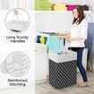 Laundry Basket Hamper Large Collapsible Laundry Hamper with Easy Carry Handles,Freestanding Clothes Hampers for Laundry,Bedroom,Dorm,Clothes,Towels,Toys (75L,Clover Black)