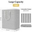 Laundry Basket Hamper Large Collapsible Laundry Hamper with Easy Carry Handles,Freestanding Clothes Hampers for Laundry,Bedroom,Dorm,Clothes,Towels,Toys (100L,Grey)