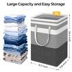 Large Laundry Basket,Waterproof,Freestanding Laundry Hamper,Collapsible Tall Clothes Hamper with Extended Handles for Clothes Toys in The Dorm and Family (Gradient Grey,2Pack,75L)