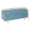 Artiss Storage Ottoman Blanket Box 101cm Velvet Blue