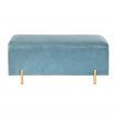 Artiss Storage Ottoman Blanket Box 101cm Velvet Blue