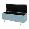 Artiss Storage Ottoman Blanket Box 101cm Velvet Blue