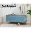 Artiss Storage Ottoman Blanket Box 101cm Velvet Blue