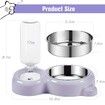 Dog Cat Bowls Pet Water Food Bowl Set with Auto Dispenser Bottle Detachable for Small Dogs Cats Rabbit-Purple