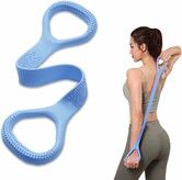 Figure 8 Fitness Resistance Band with Handles, Shoulder Stretch Bands, Blue