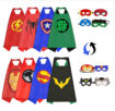 Superhero Capes and Masks Dress up Costumes Christmas Cosplay Festival Birthday Party Favors for Kids Double-sided cloak including 8 eye masks