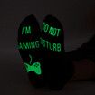 Three Pairs Gaming Socks, Do Not Disturb I'm Gaming ,Gaming Socks for Teen Boys Gamer with Glowing, Novelty Socks for Men Women Luminous