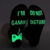 Three Pairs Gaming Socks, Do Not Disturb I'm Gaming ,Gaming Socks for Teen Boys Gamer with Glowing, Novelty Socks for Men Women Luminous