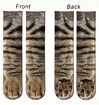 Two Pairs Animal Paws Socks - Funny 3D Animal Socks Crazy Cat Tiger Dog Paw Crew Socks Printed Socks Animal Socks For Gifts Cat