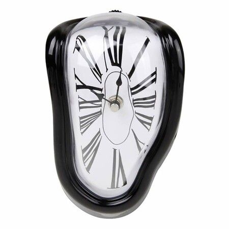 Melting Clock,Salvador Dali Watch Melted Clock for Decorative Home Office Shelf Desk Table Funny Creative Gift (Black)