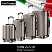 4 Piece Luggage Set Suitcase Carry On Traveller Bags Hard Shell Trolley Checked Bag TSA Lock Lightweight Champagne